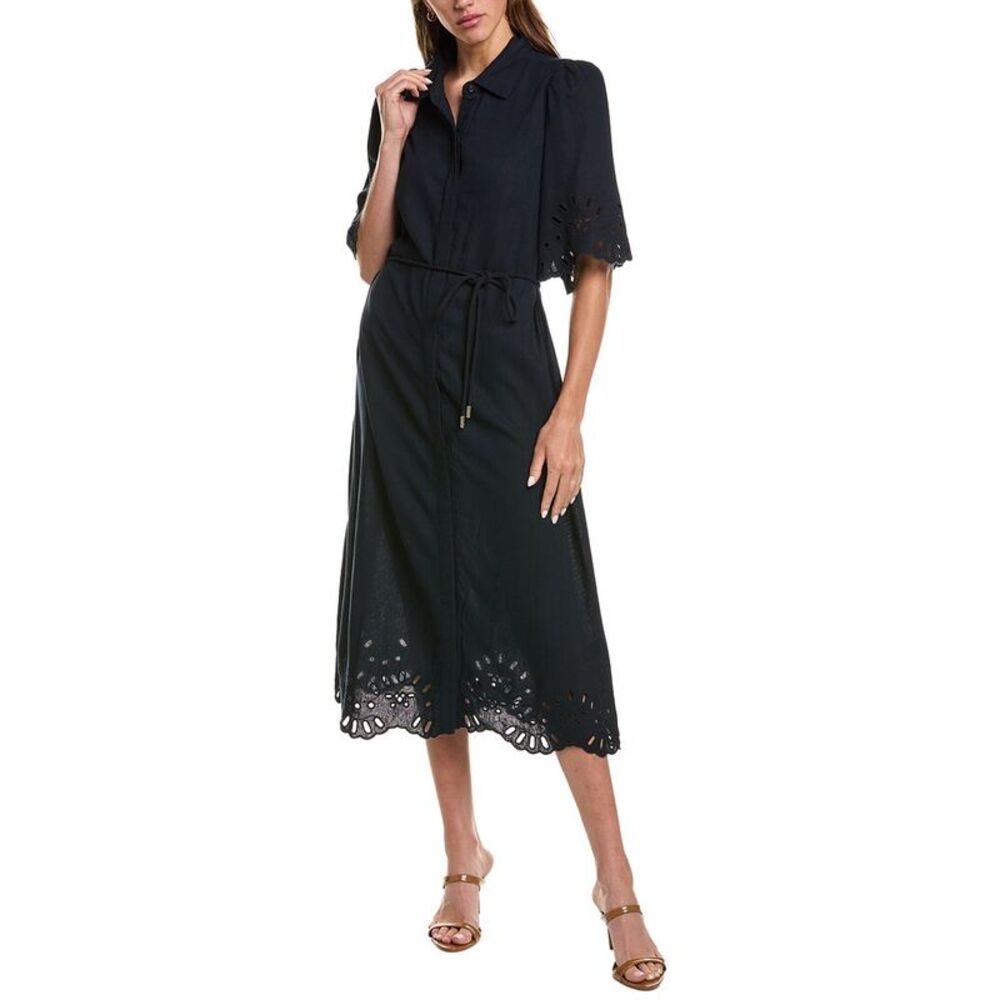 Nanette Nanette Lepore Womens  3/4 Sleeve Maxi Dress, Navy